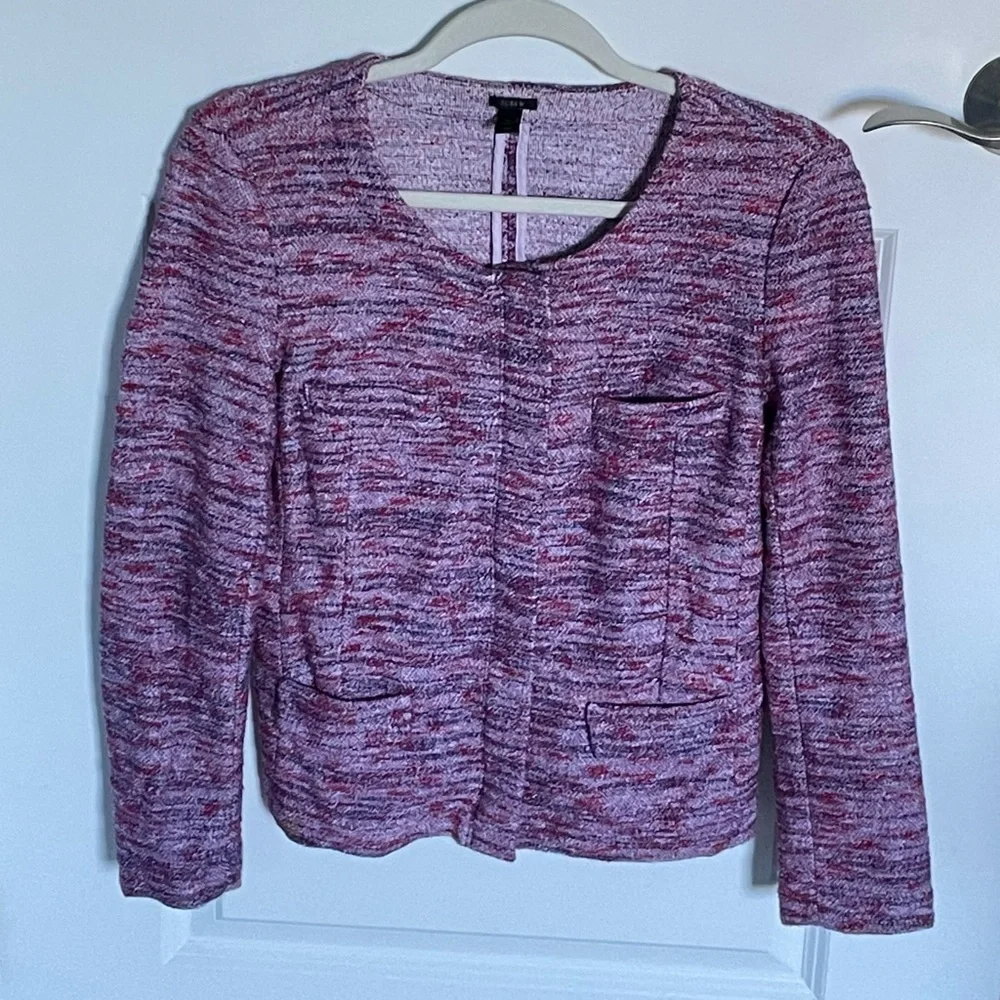 J. Crew Poppy Micro Tweed Cropped Jacket Blazer Size Small - 47726